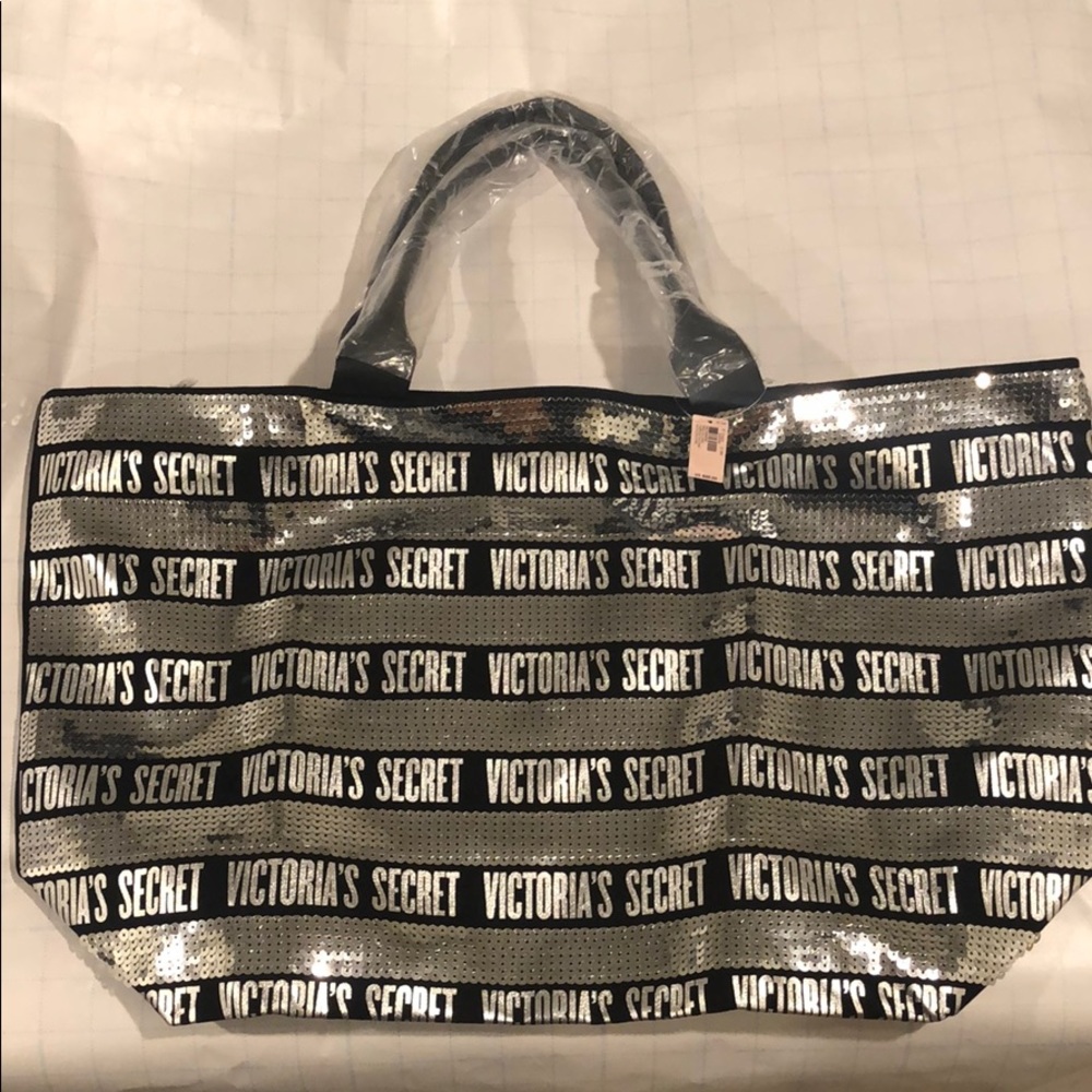 NEW sequin victoria’s secret tote